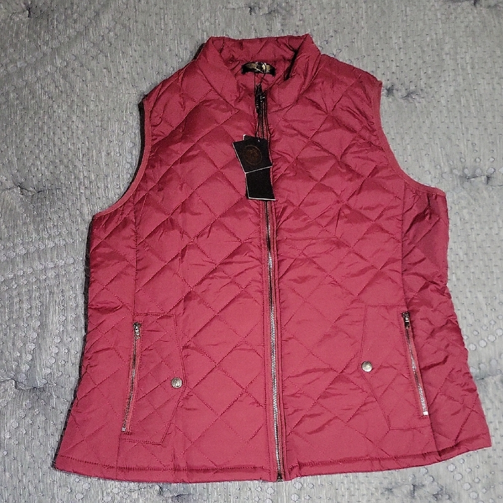 Elegant Quilted Vest - Rose